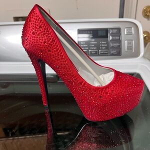 Paprika Sparkling Red Platform Heels